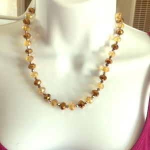 Amber crystal necklace